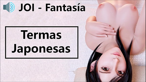 JOI Hentai in den japanischen heißen Quellen. Spanische Stimme.
